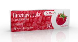 Dr.Max Hroznový cukr s vitaminem C malina 14 pastilek