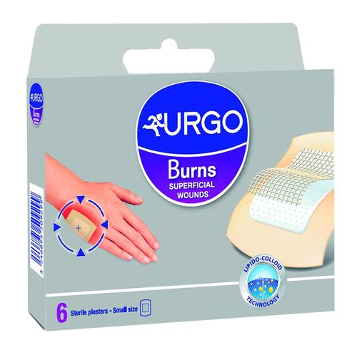 Urgo Burns Na popáleniny 5 x 7 cm lipidokoloidní náplast 6 ks