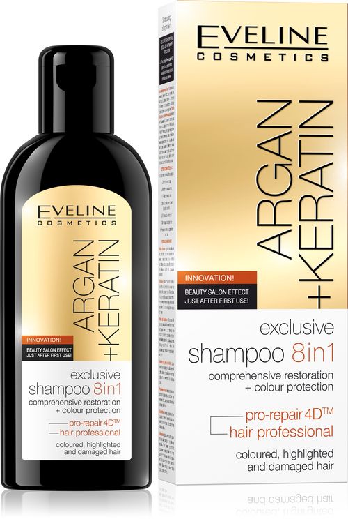 Eveline Argan + Keratin 8v1 šampon 150 ml