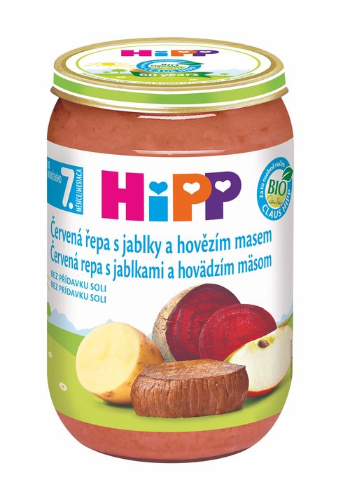 Hipp BIO Červená řepa s jablky a hovězím masem 220 g