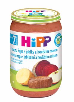 Hipp BIO Červená řepa s jablky a hovězím masem 220 g