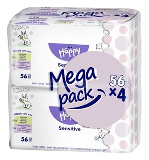 Bella Čistící ubrousky s aloe vera mega pack 4x56 ks