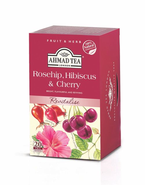 Ahmad Tea Rosehip & Cherry porcovaný čaj 20 x 2 g