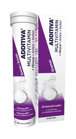 Additiva Multivitamin + Mineral + Kofein ananas 20 šumivých tablet