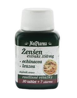 Medpharma Ženšen 350 mg + echinacea + leuzea 37 tablet