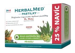 Dr. Weiss HerbalMed Jitrocel + mateřídouška + lípa + vitamin C 24+6 pastilek