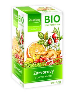 Apotheke BIO Zázvorový čaj s pomerančem nálevové sáčky 20x1,5 g