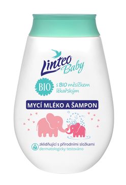 Linteo Baby Dětské mycí mléko a šampon s BIO měsíčkem lékařským 250 ml