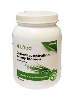 Liftea Chlorella, spirulina, zelený ječmen 250 tablet
