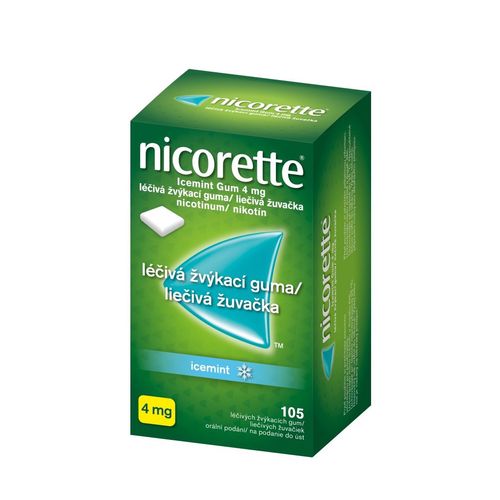 Nicorette Icemint Gum 4 mg léčivá žvýkací guma 105 žvýkaček