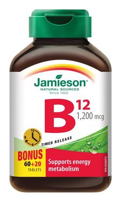 Jamieson Vitamín B12 s postupným uvolňováním 1200 mcg 80 tablet