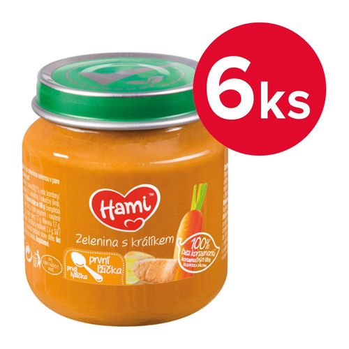 Hami Zelenina s králíkem 4m+ 6x125 g