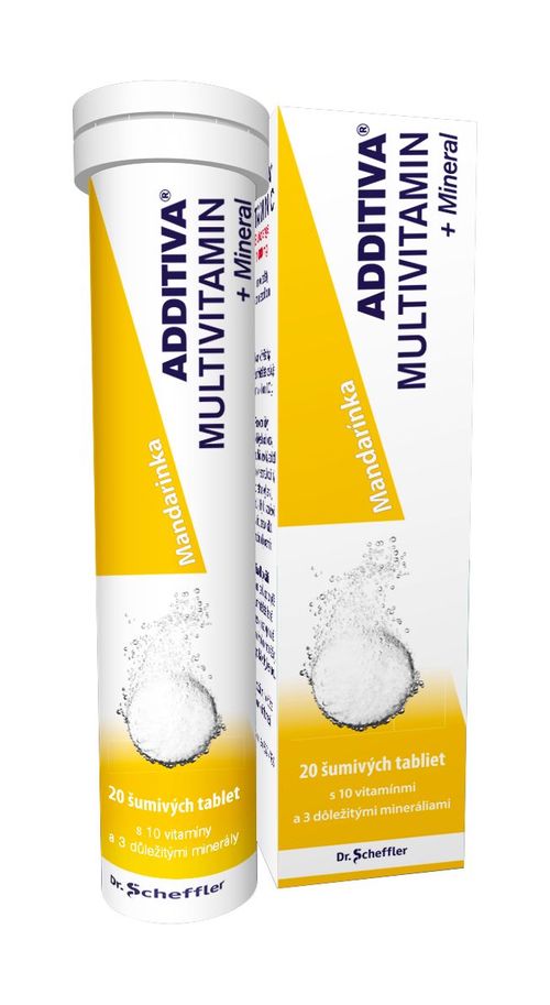 Additiva Multivitamin + Mineral mandarinka 20 šumivých tablet