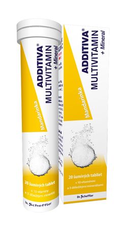 Additiva Multivitamin + Mineral mandarinka 20 šumivých tablet