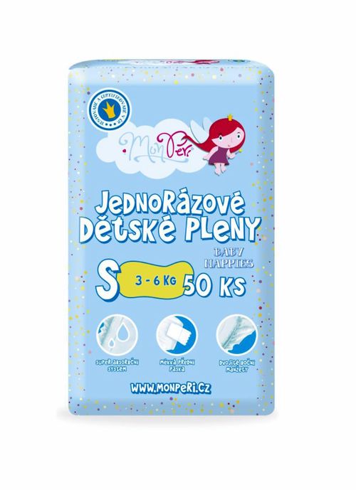 MonPeri Klasik S 3-6 kg dětské plenky 50 ks