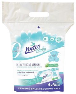 Linteo Baby Pure & fresh vlhčené ubrousky 4x80 ks