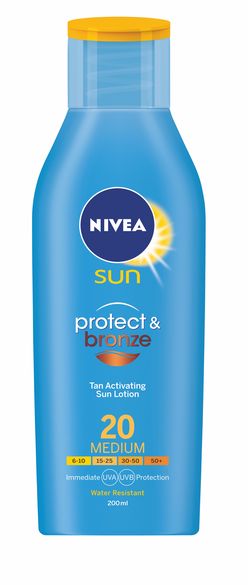 Nivea SUN Mléko na opalování Protect&Bronz OF20 200 ml