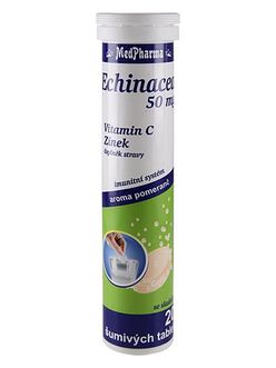 Medpharma Echinacea 50 mg + vitamin C + Zinek 20 šumivých tablet