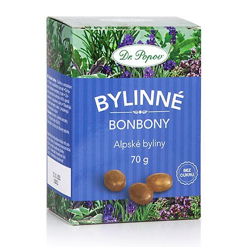 Dr. Popov Bylinné bonbony Alpské byliny 70 g