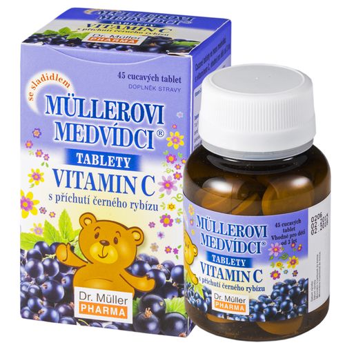 Dr.Müller Müllerovi medvídci s vitaminem C černý rybíz 45 tablet