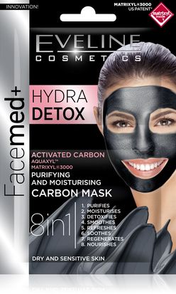 Eveline FACEMED+ Hydra Detox pleťová maska 2x5 ml